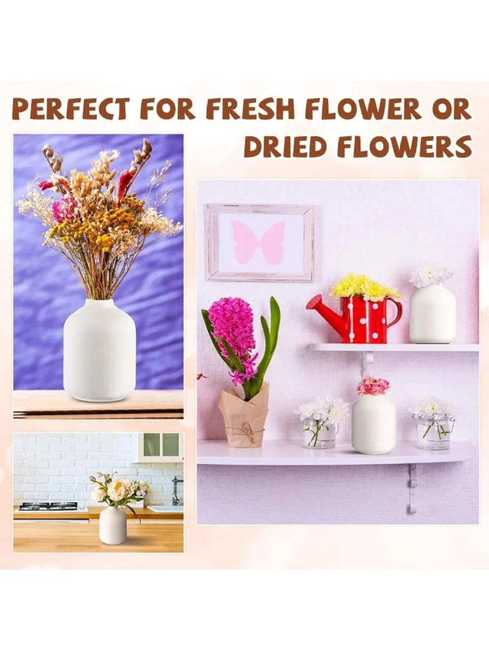 15 Pack Mini White Ceramic Bud Vases - 3.9